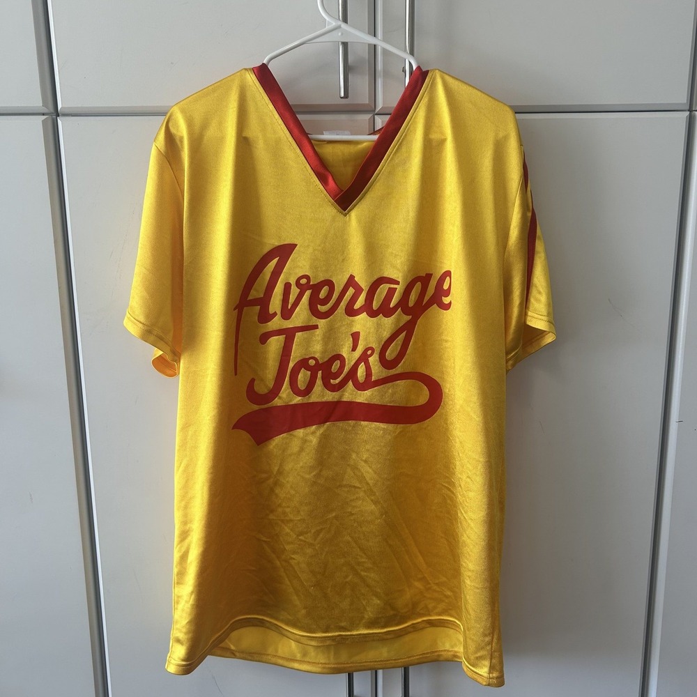 DodgeBall Average Joe's Gym Jersey and Shorts Set XL Yellow Red Costume Movie